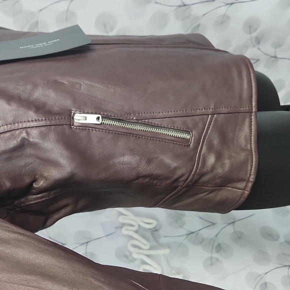 Marc New York Andrew Marc Diamond Quilted Leather Moto Jacket - Extra Small - Picture 3 of 13